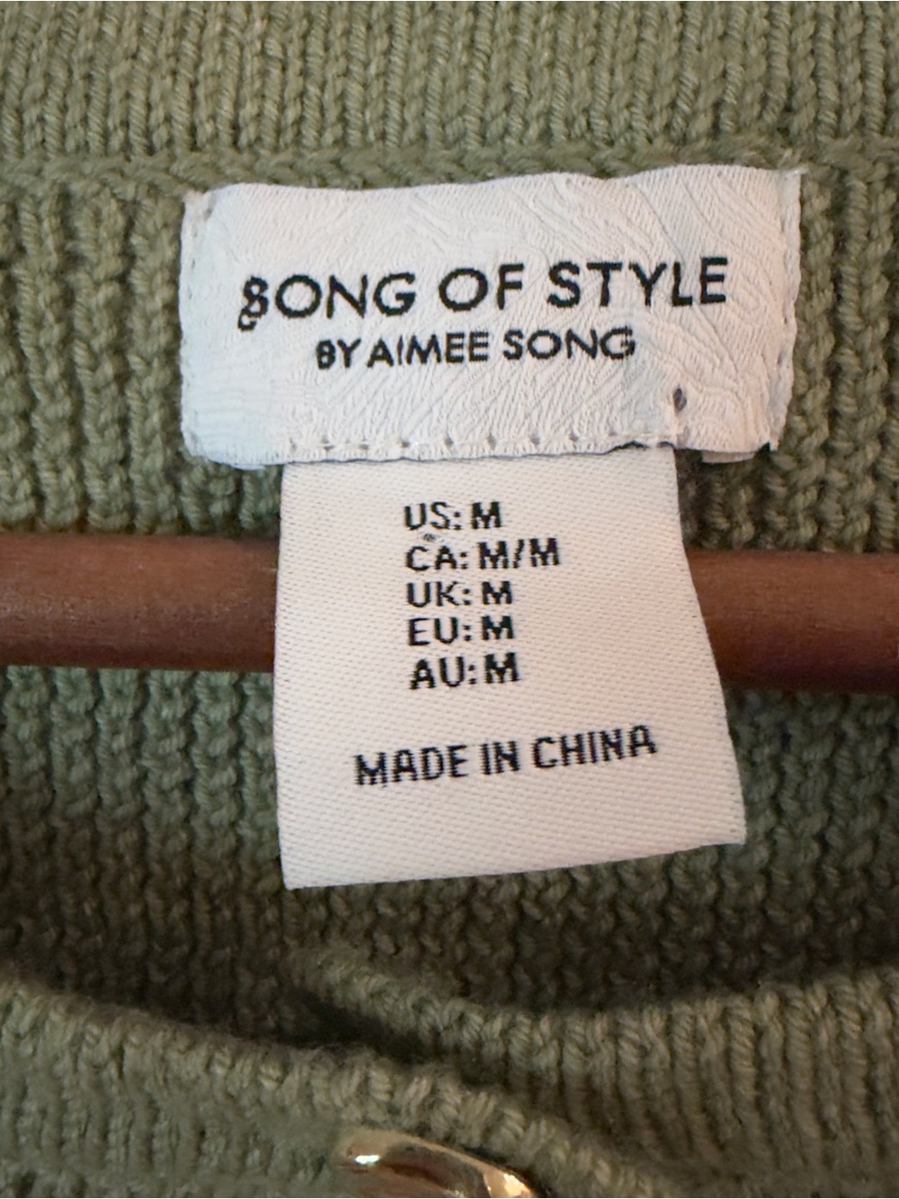Song of Style Green Knit Button Front Sleeveless Top - Size M - Picture 2 of 5
